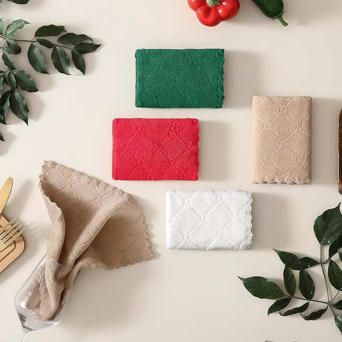Homaxy 12 Pack Kitchen Dish Cloths, Super Soft and Absorbent Coral Velvet Dish - Image 2
