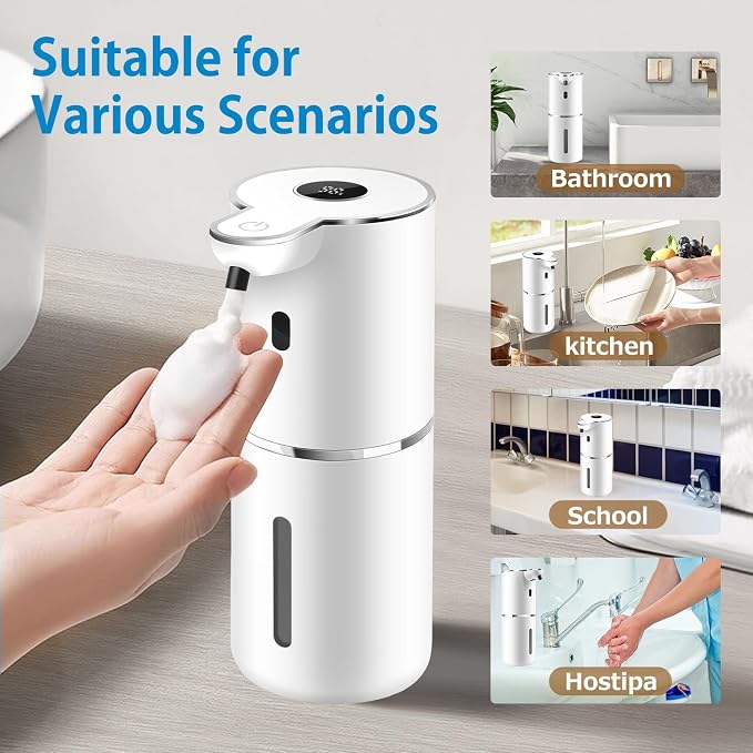 Automatic Foaming Soap Dispenser 12.8oz, Rechargeable & 6 Levels Foaming - Image 7