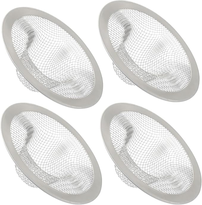 4 Pack Heavy Duty Stainless Steel Kitchen Sink Strainer, 2.75" Top / 1" Mesh by PHITUODA