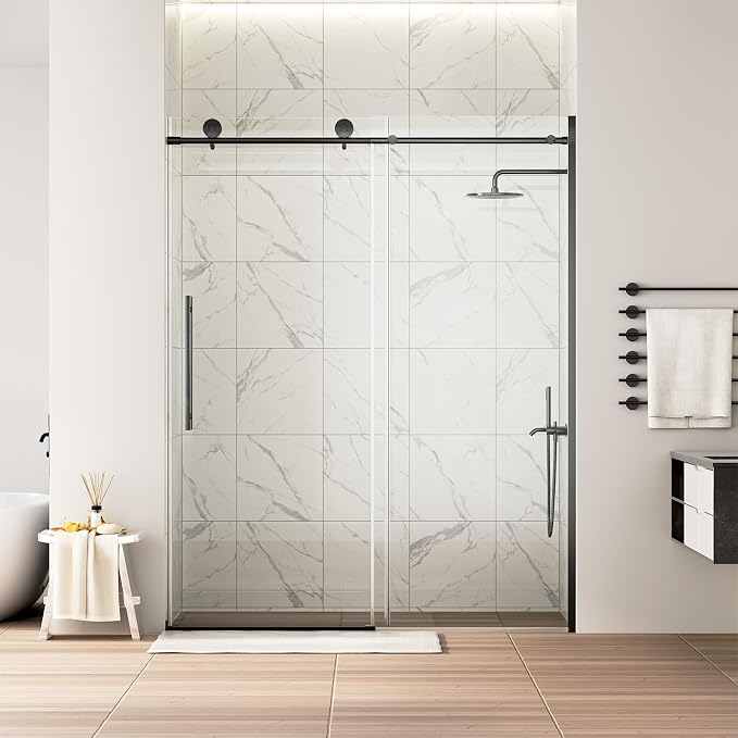 WinZo Frameless Shower Door 56-60 in W x 75 in H, Sliding Shower Door - Image 2