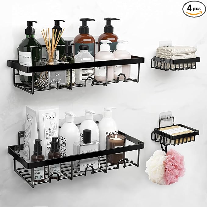 4-Pack Adhesive Shower Caddy by YAWSOUP