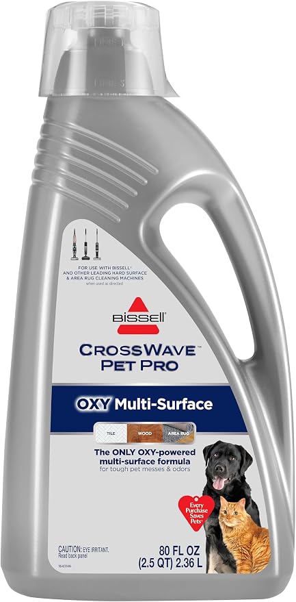 Bissell CrossWave PET PRO OXY Multi-Surface Formula, 80 oz, Removes Stuck-On by BISSELL