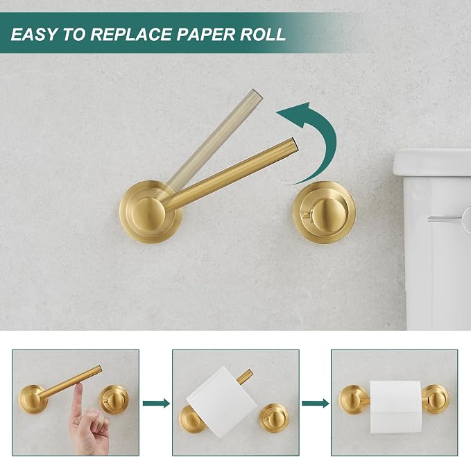 Hoimpro Wall Mounted Rustproof Toilet Tissue Paper Holder Bathroom Accessories - Image 2