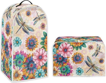Boho Mandala Floral Blender Cover Washable Kitchen Toaster Cover Dragonfly Bread Maker Coffee Maker Protectiron Covers Size S