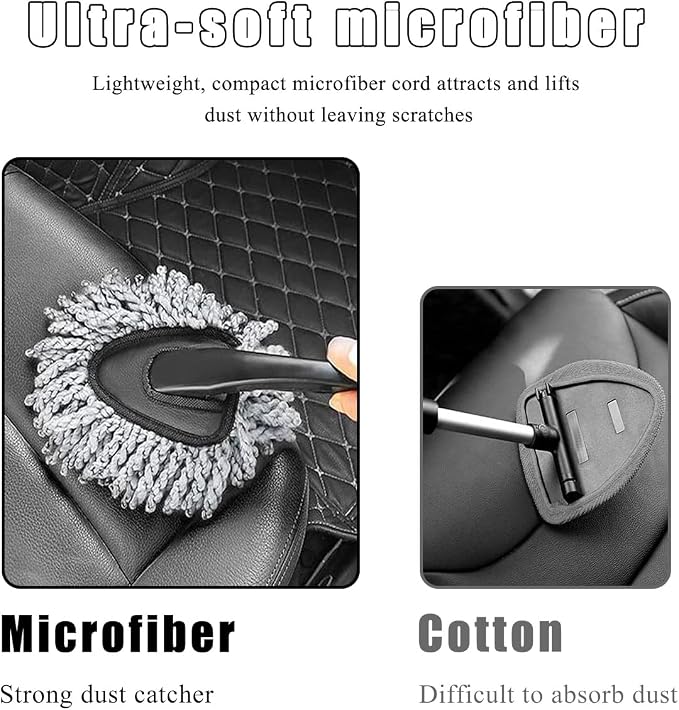 2 PCS Car Dash Duster Brush, Super Soft Microfiber Multi-Functional Car - Image 5