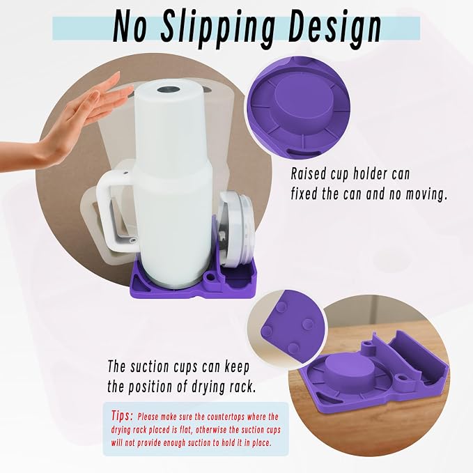 Bottle Drying Rack for Stanley Cup, Food Grade Silicone Holder Stand for Water - Image 7