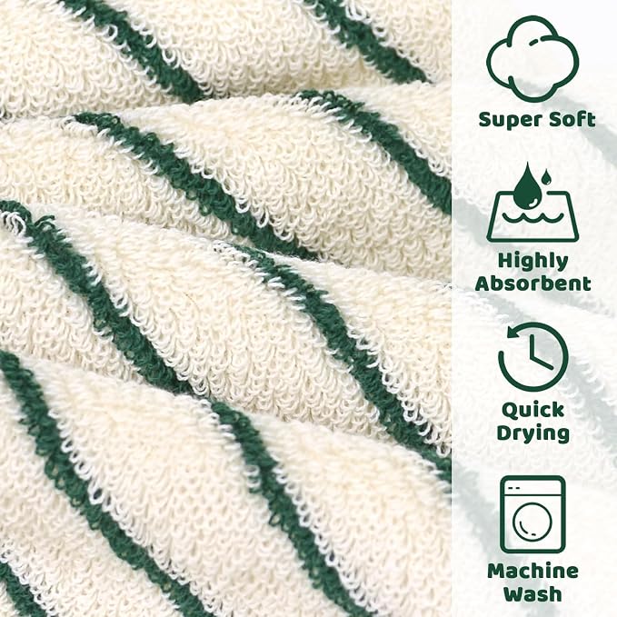 Jacquotha Striped Cotton Washcloths 4 Pack, 13” x 13” - Image 4