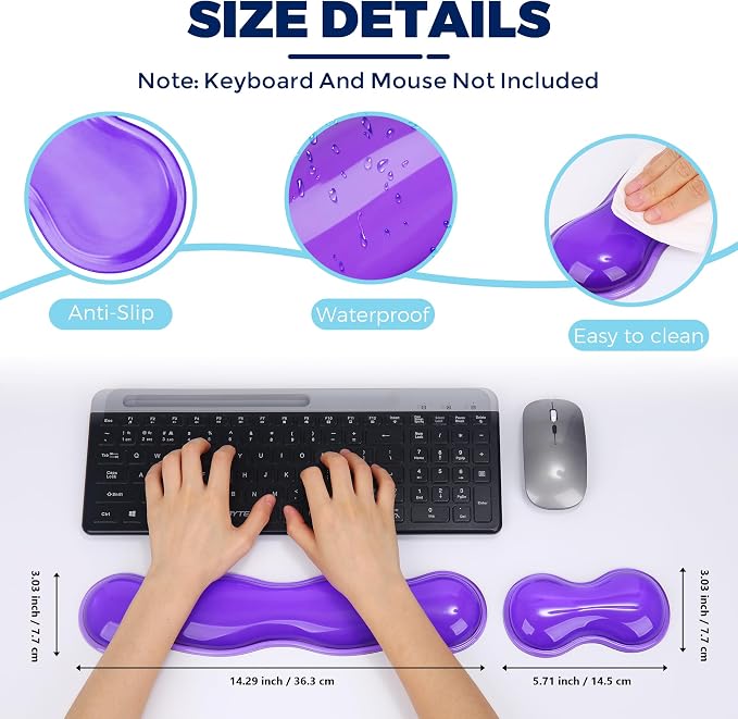 Gel Wrist Rest for Keyboard and Mouse, Wrist Rest for Keyboard, Mouse Wrist - Image 4
