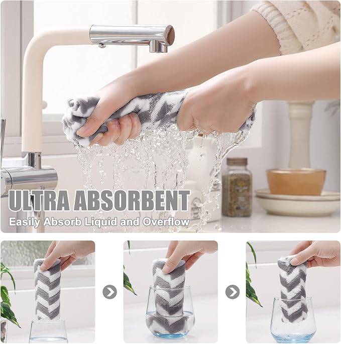 Homaxy 12 Pack Kitchen Dish Cloths, Ultra Soft and Absorbent Dish Towels - Image 3