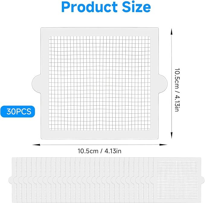 30PCS Disposable Shower Drain Hair Catcher, 4.13Inches Square Mesh Stickers - Image 2
