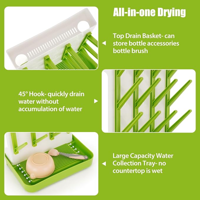 Baby Bottle Drying Rack, Vertical Bottle Dryer Holder - Image 3