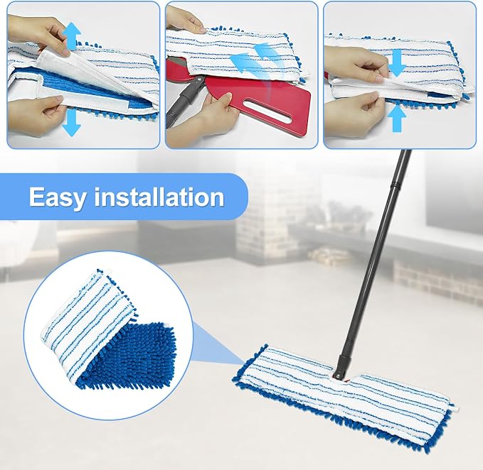 3 Pack Mop Heads Replacements for Ocedar Dual-Action Microfiber Flip Mop - Image 7