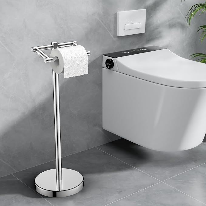 FORIOUS Toilet Paper Holder Wall Mount, Stainless Steel Rustproof Double Post - Image 9