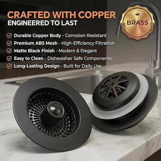 Kitchen Sink Stopper, 3 in 1 Pop Up Kitchen Sink Drain Strainer, - Image 2