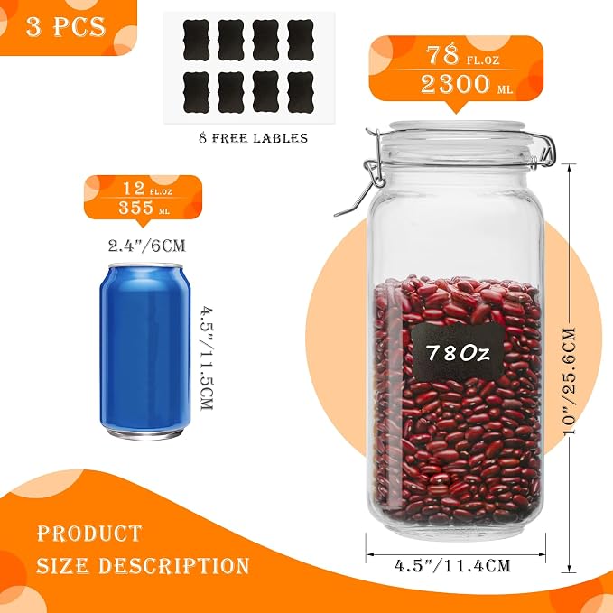 78oz Glass Food Storage Jars - Image 2