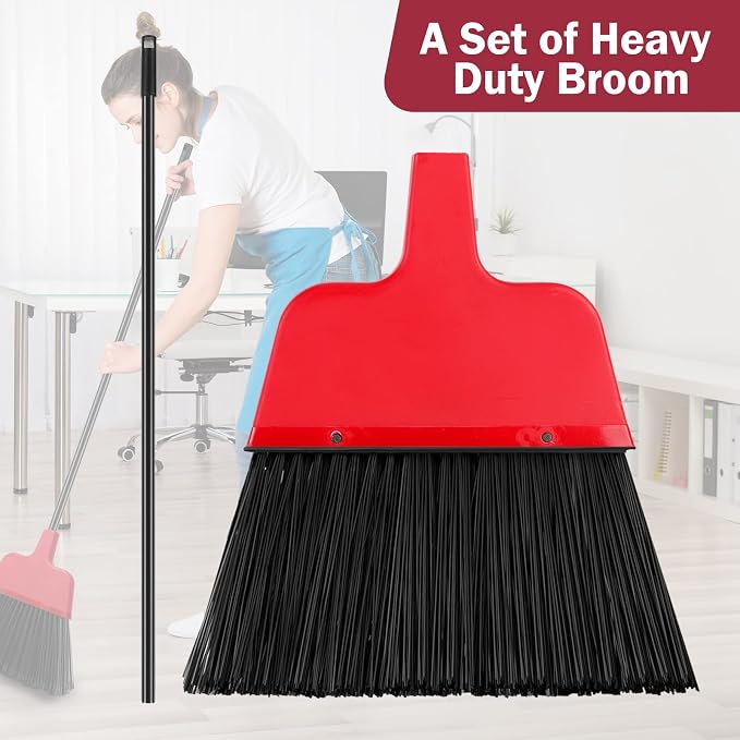 8 Pcs Outdoor Broom for Floor Cleaning 54 Inch Commercial Heavy Duty Broom Long - Image 4