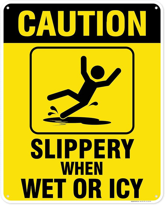 Caution Slippery When Wet Sign or ICY Sign, Indoor/Outdoor Use, USA MADE By My by MySignCenter