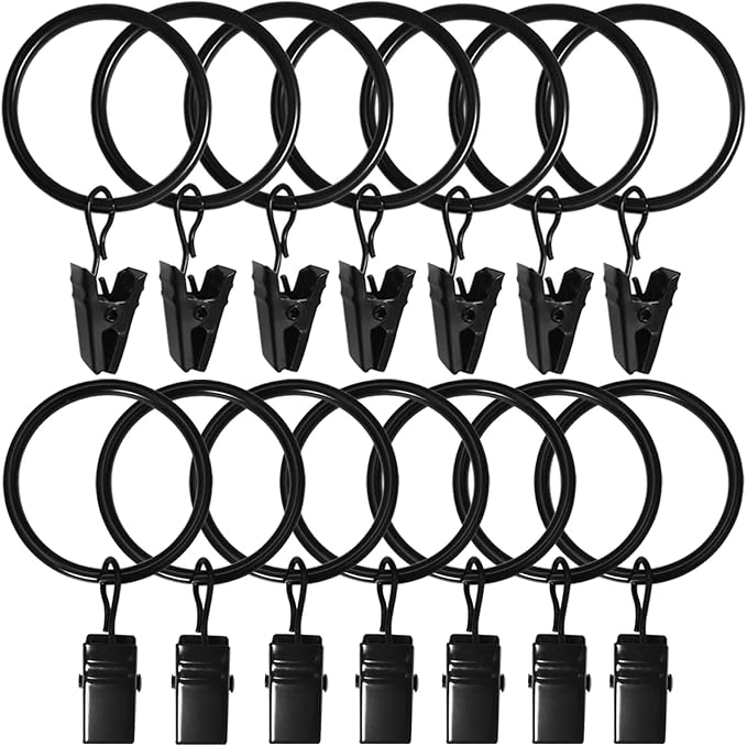 100 Pack Curtain Rings with Clips, Drapery Clips with Rings, Drapes Rings 1.26 - Image 7