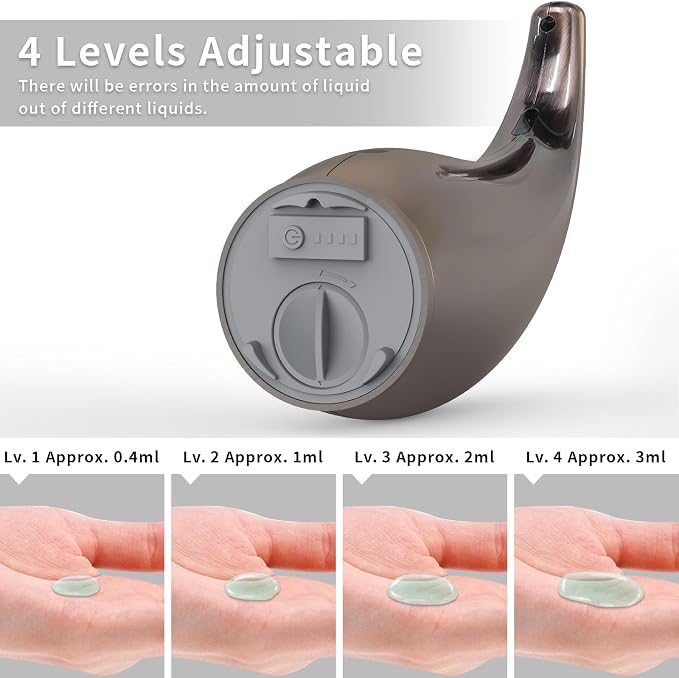 Automatic Liquid Soap Dispenser, 300ML Touchless 4 Gear Adjustable, Countertop - Image 6