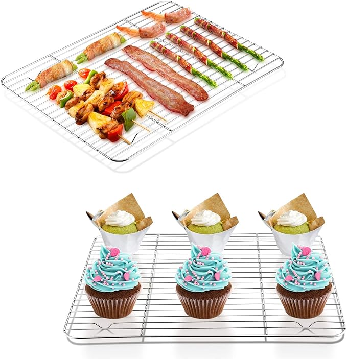 P&P CHEF Cooling Baking Rack Pack of 2, Stainless Steel Cooling Racks - Image 6