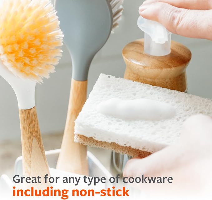 Full Circle Nutcase, Plant-Based Scrubber Sponges – Pack of 6 – 3 Walnut & 3 - Image 3