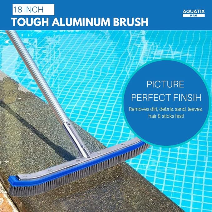 Aquatix Pro Pool Brush Head, Stainless Steel Bristles, Reinforced Aluminum Back - Image 5
