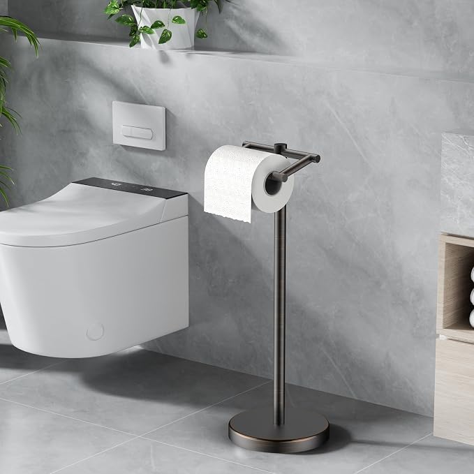 FORIOUS Toilet Paper Holder Wall Mount, Stainless Steel Rustproof Double Post - Image 2