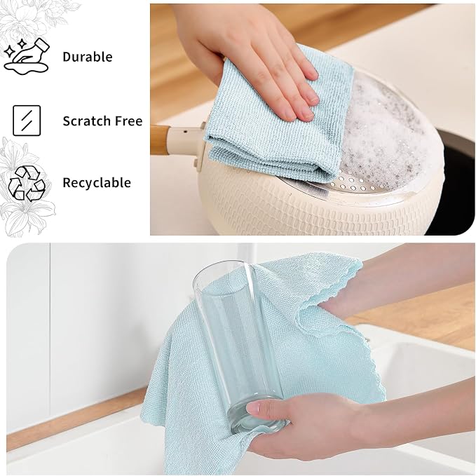 80 Pack Microfiber Cleaning Cloth Roll, Lint Free Rags & Tear Away Reusable - Image 2