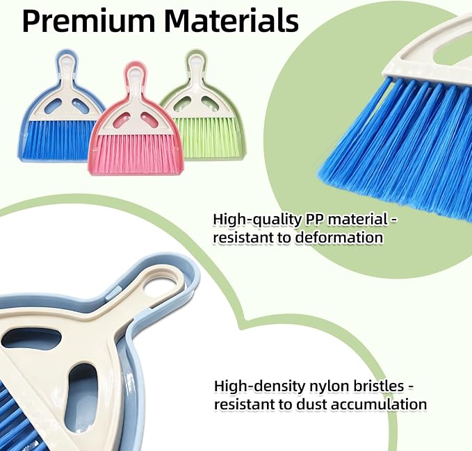 6Pcs Small Dust Pan and Brush Set - Image 2