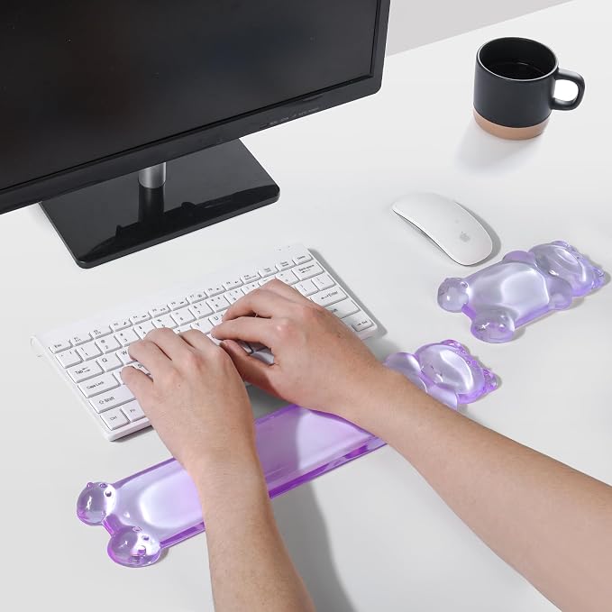 Gel Keyboard and Mouse Wrist Rest Set – Clear Wrist Rest - Image 3