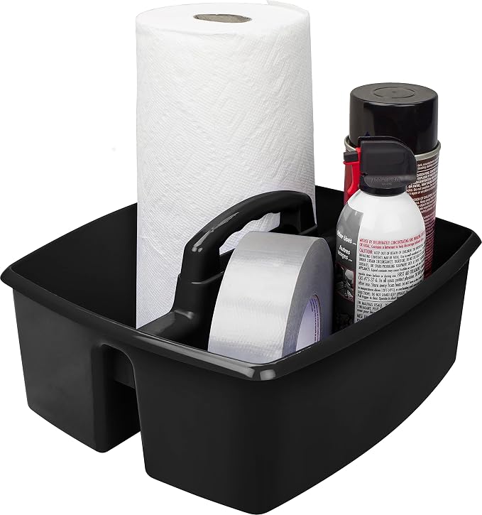 Storex 2-Compartment Large Cleaning Caddy – Multipurpose Supply Organizer by Storex