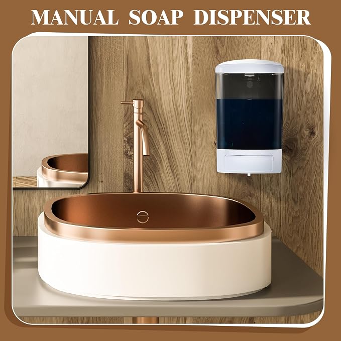 Hushee 4 Pcs Plastic Wall Mounted Soap Dispenser Commercial Manual Soap - Image 7