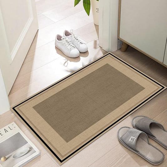 Ultra Thin Door Mat Indoor Entrance, 1/10 in Thin Door Mats by LYGLIGH