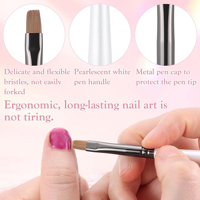 White Nail Art Clean Up Brushes - Image 7