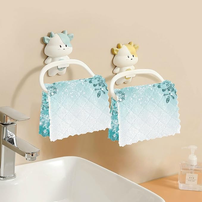 ALAZA Dish Towels Kitchen Cleaning Cloths Silver Winter Teal Turquoise - Image 5