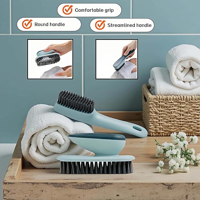 2-Pack Ergonomic Shoe & Laundry Scrub Brush Set - Image 2