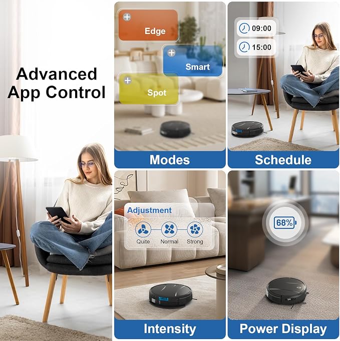 Robot Vacuum and Mop Combo, 4200Pa Powerful Robotic Vacuum Cleaner - Image 2
