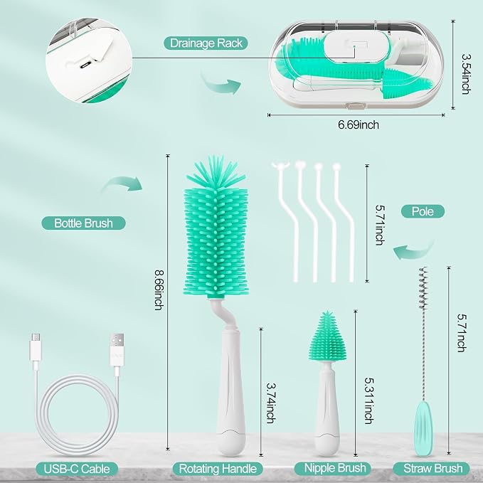 Bottle Brush Set, Travel Bottle Cleaner Kit - Image 4
