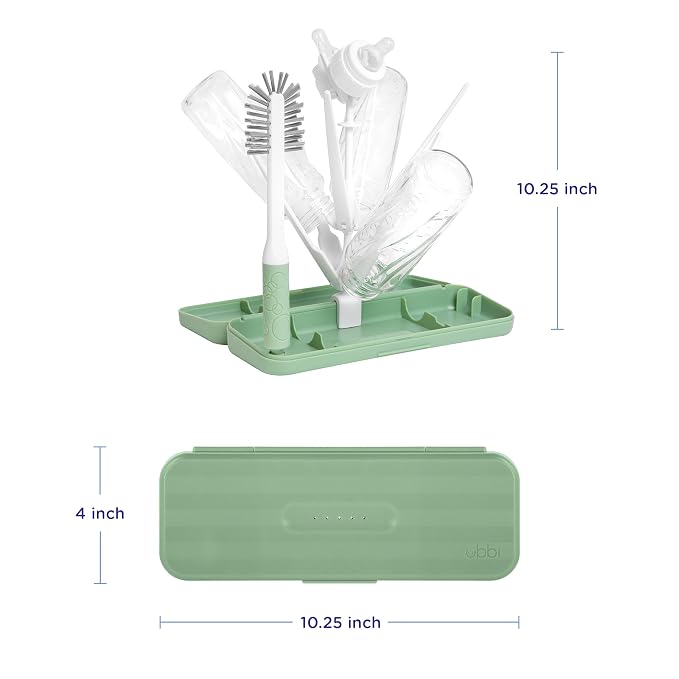 Ubbi On-the-Go Drying Rack and Brush Set, Includes Travel Case and Bottle Brush - Image 2