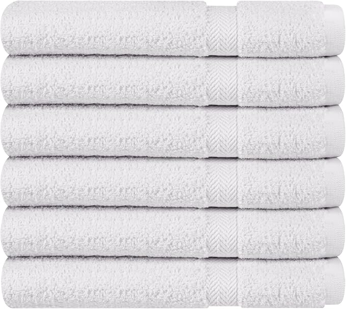 Towel and Linen Mart 100% Cotton White 6 Pack Bath Towel Set, Quick Dry - Image 4