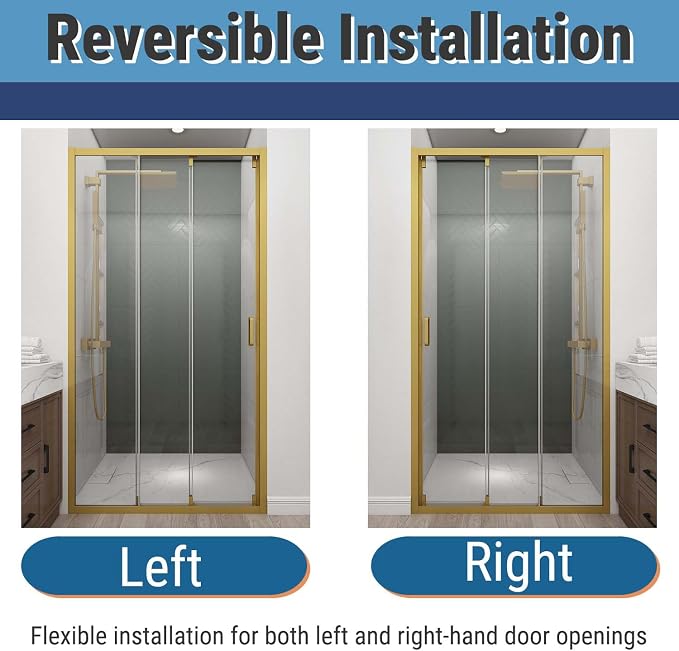 42" W x 78" H 3-Panels Sliding Shower Door, Shower Door Clear 6mm Tempered Glass - Image 6