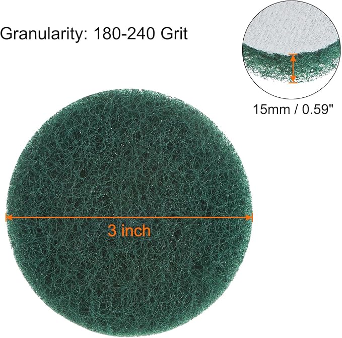 HARFINGTON 8pcs Drill Power Brush 3 inch Tile Scrubber Scouring Pads 180-240 - Image 2
