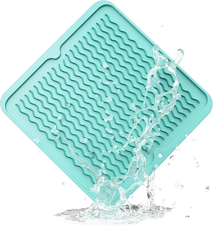 ZLR Silicone Dish Drying Mat for Kitchen Counter, Eco-Friendly Fast Dry Dish Mat by ZLR
