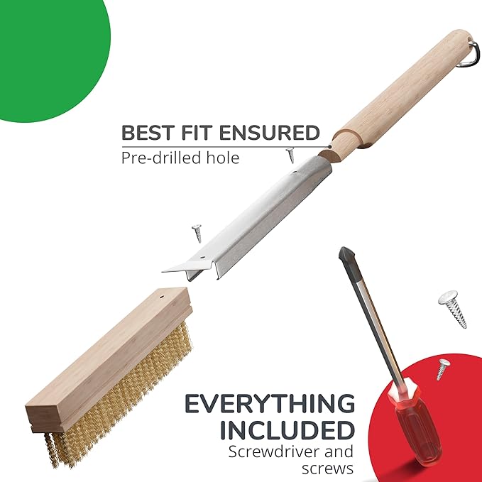 22” Pizza Oven Brush with Stone Scraper - Image 5