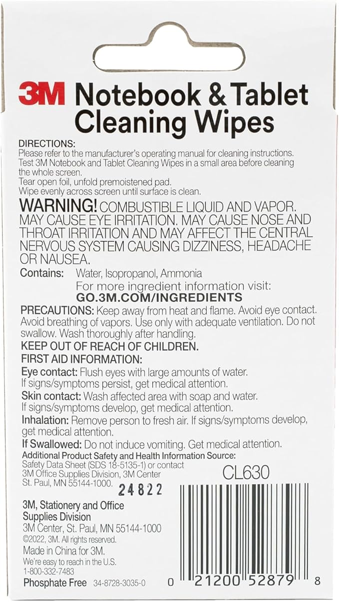 3M Notebook Screen Cleaning Wipes, 3.9 x 6.9 Inches, 24 individual wet wipes - Image 4