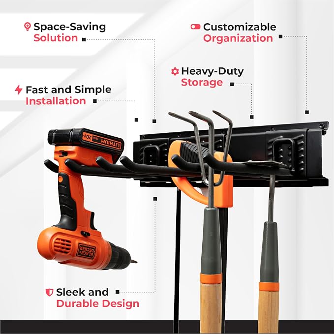 Heavy-Duty Garage Wall Storage System | Wall Mounted Tool Organizer Rack - Image 4