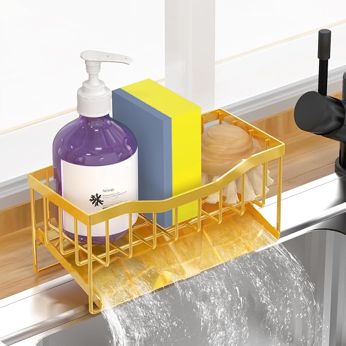 Vanwood Sink Organizer with Auto Draining Tray, Cocina Sponge Caddy and Dish by VanwoodKtichenExperys