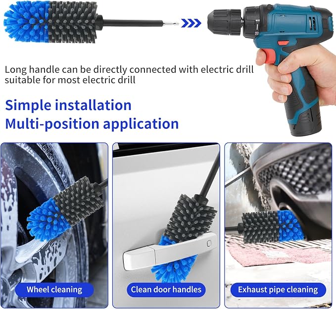 Wheel Brush, Soft Drill Wheel Cleaner Brush, Drill Brush - Image 5