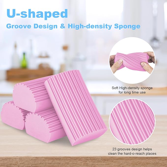 2-Pack Damp Clean Duster Sponge, Magic Sponge Eraser Baseboard Cleaner Tool - Image 5