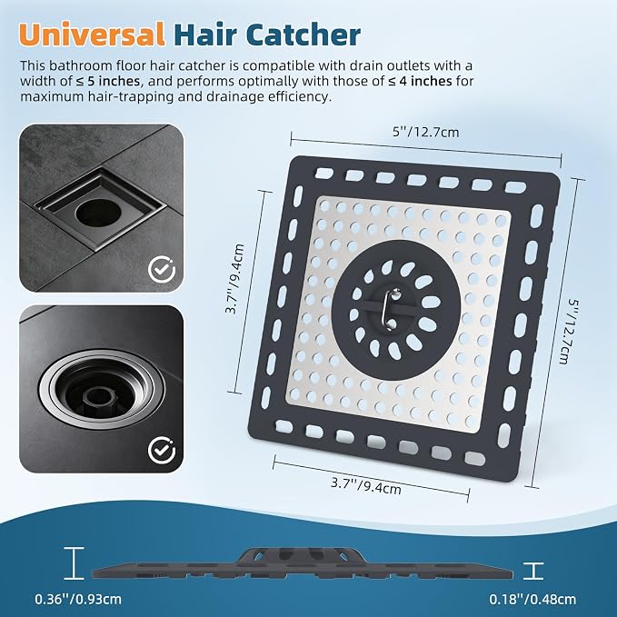 Hibbent Upgraded Shower Drain Hair Catcher - Image 6